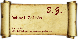 Dobozi Zoltán névjegykártya